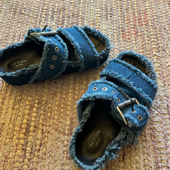 Rag & Bone Sandals Evin Denim Platform Slide - Picture 4 of 10